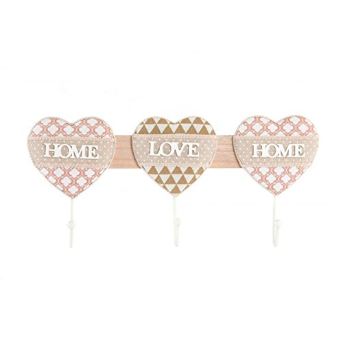 Perchero de Pared Madera de 3 Ganchos Home Love Home
