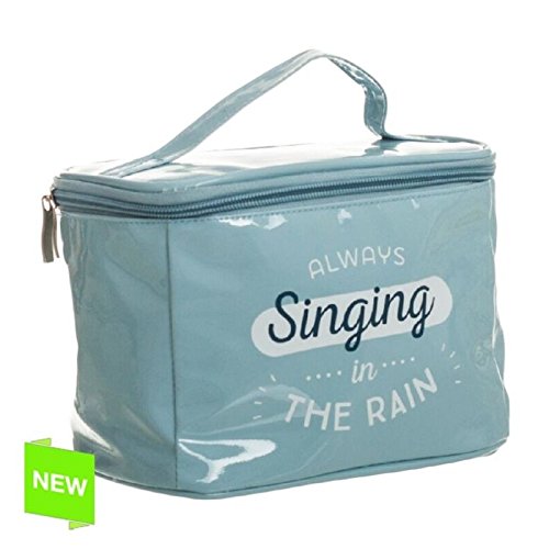 Neceser con asa vanity diseño original mensaje ingles ""SINGING"" con cremallera