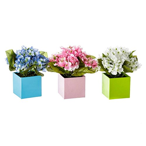 Pack 3 hortensia artificial maceta de papel.