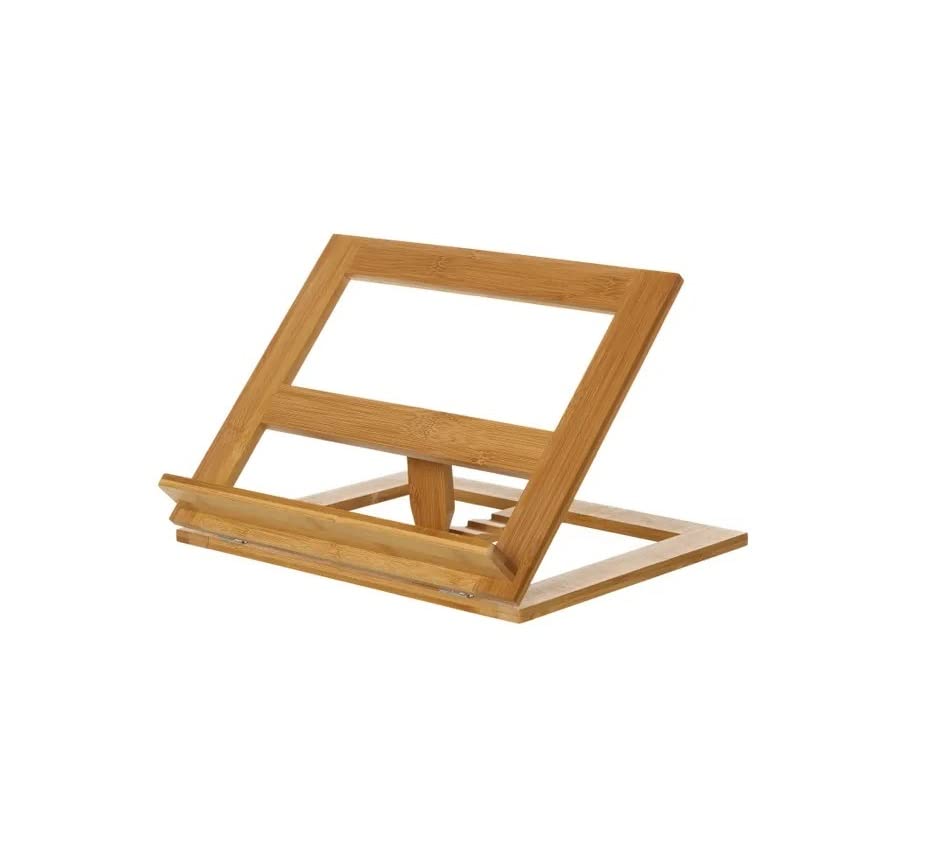 Atril de lectura ajustable madera bambu natural 33x26x22 cm
