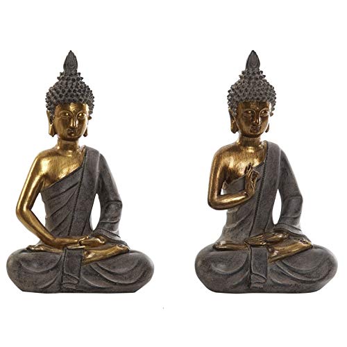 Set 2 Figura Buda Resina Decoracion 25 cm