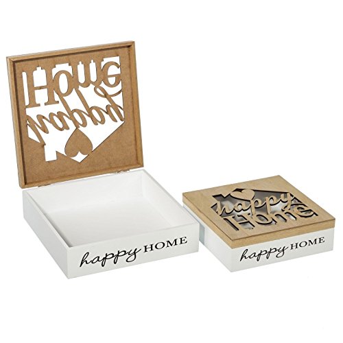 S/2 caja paulonia / mdf 24 x 24 x 7 cm pequeña: 20 x 20 x 6,50 cm.