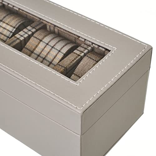 Joyero para Relojes de Piel sintética Gris de 30x10x8 cm