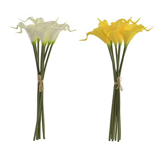Rama con Flores Lirio Blanco y Amarillo 20x15x37 cm