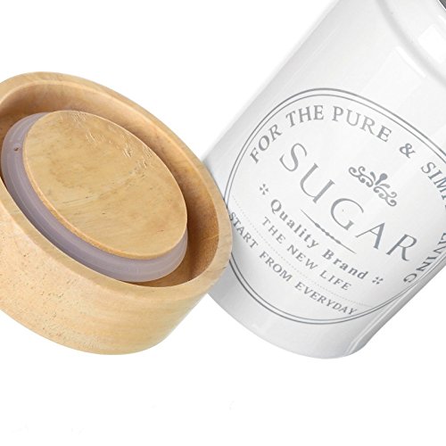 Azucarero pure living stoneware 10 x 10 x 15,50 cm capacidad: 700 cc. con tapa de madera de roble. (Azucarero)