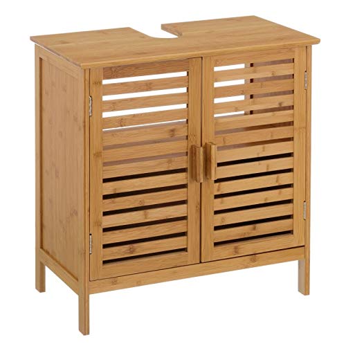 Mueble bajo Lavabo nórdico marrón de bambú para Cuarto de baño Basic