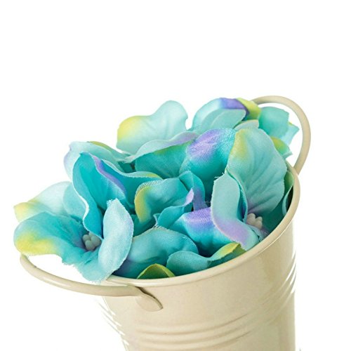 Set 6 Planta Hortensia Poliester en Maceta de Metal