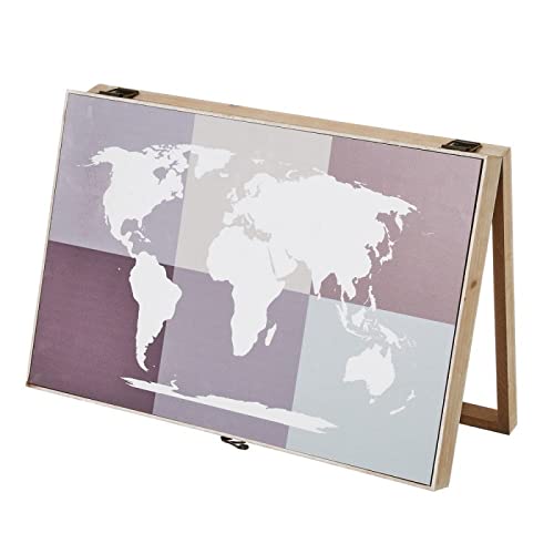 Cuadro cubrecontador Mapa de Madera MDF Gris de 46x6x31 cm Tapa de Contador para Cuadro de luz