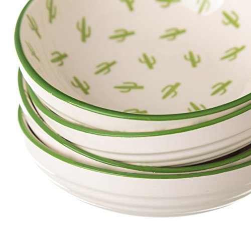 Pack 4 plato cactus verde mini porcelana