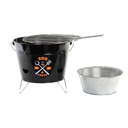 Barbacoa metal portatil con asa 28x21x18 cm