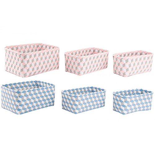 Juego de 3 cestas ordenacion rectangulares Color Pastel