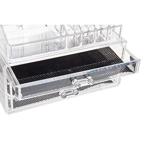 Organizador de Maquillaje, acrílico, Transparente, 3 bandejas para baño