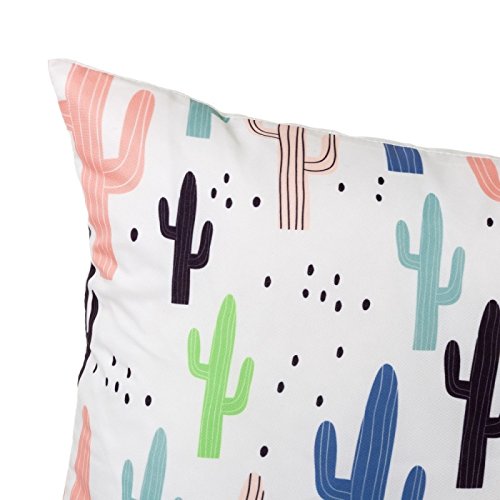 Juego de 2 Cojín de Cactus Blanco de poliéster étnico para Dormitorio Vitta