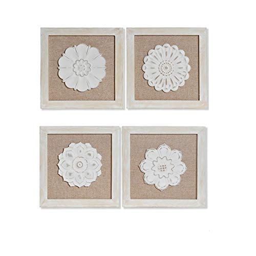 Conjunto Decoracion Pared Madera Floral 30x30 cm