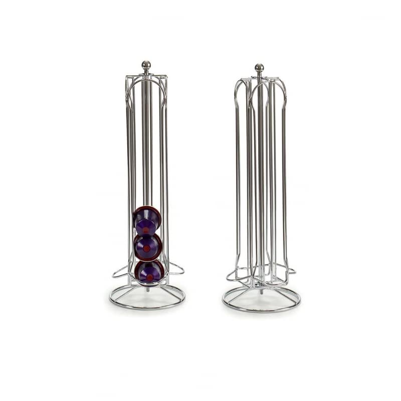 Soportes Cápsulas de Café Nespresso, Contener 40 Piezas Café 360 Grados Giratorio Cápsulas, Elegante con Acero Inoxidable