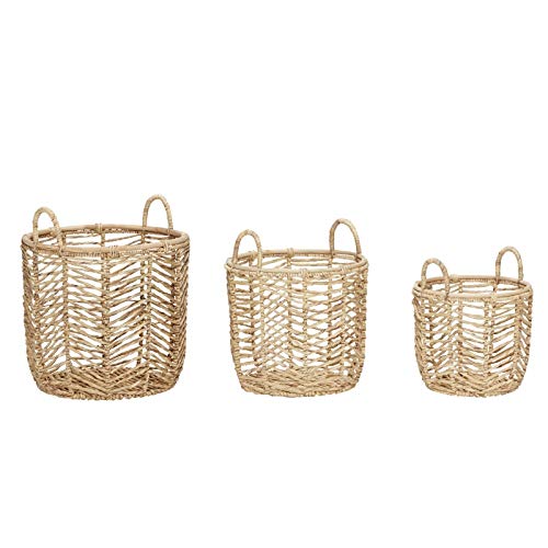 Set 3 Cesta minbre Rattan Decorativa Super Grande