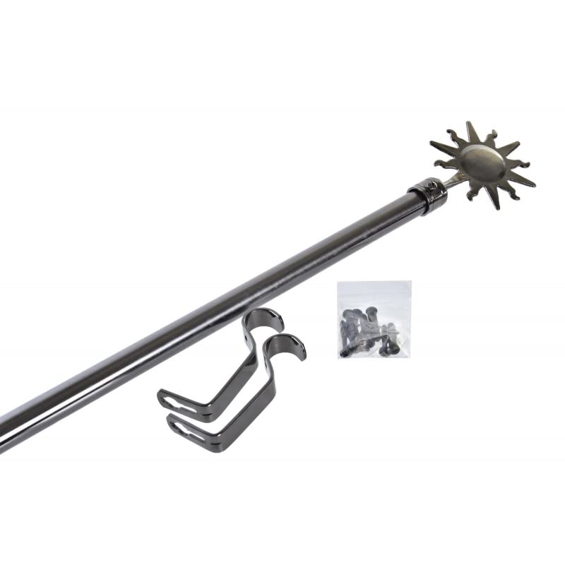 Barra de Cortina Extensibles de Metal Plateada Universal para Dormitorio o Salon de 120-210 cm