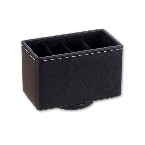 Portamandos Giratorio en Polipiel Negro 4 Compartimentos