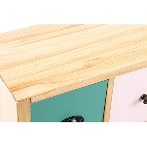 Cajonera madera natural scandi de 6 cajones .