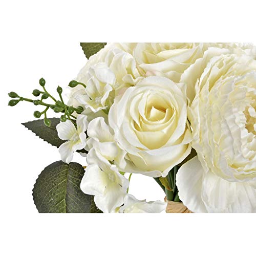 Rama con Flores Rosas Blanco 18x18x26 cm