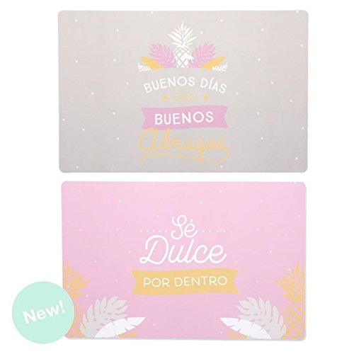 Juego de 12 Individuales de Mesa Super Originales Frases piñas