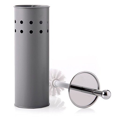 Escobillero gris metal 9,50 x 9,50 x 37 cm .