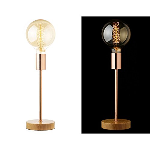 Lámpara de sobremesa Industrial Cobre de Madera para salón Factory