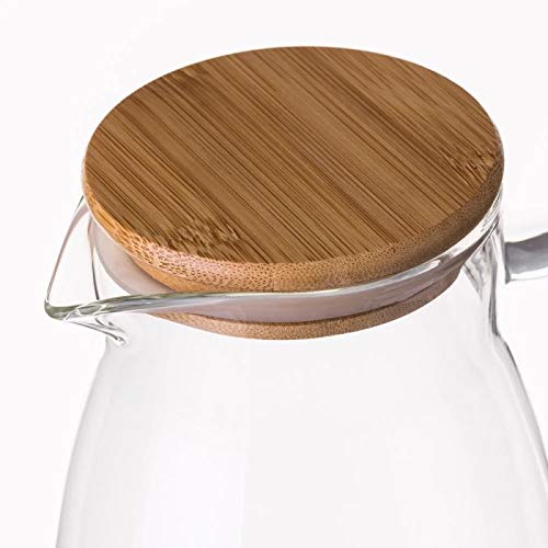 Jarra Cristal con Tapa de Bambu 1,6 litros