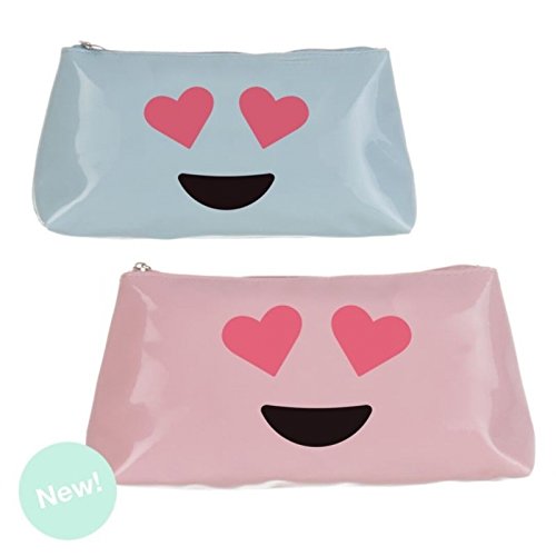 Set 2 neceseres romanticas diseño "EMOTIS" con cremallera .