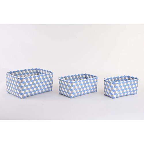 Juego de 3 cestas ordenacion rectangulares Color Pastel