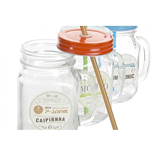 Jarra con pajita cristal Coctel ( juego de 3 jarras )