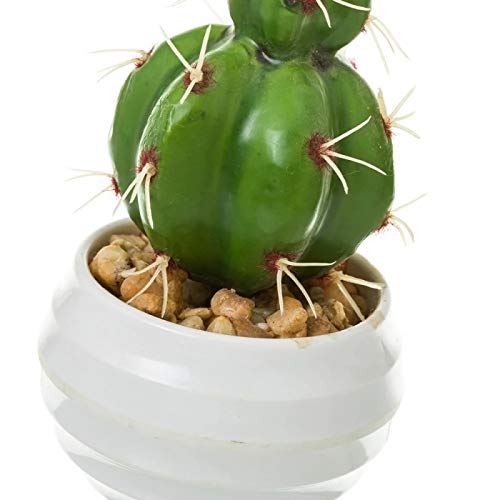 Pack 4 Cactus Artificial plástico 14 cm Maceta de melamina.