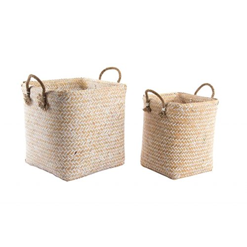 Set 2 cesta multiusos de bambu para dormitorio o baño