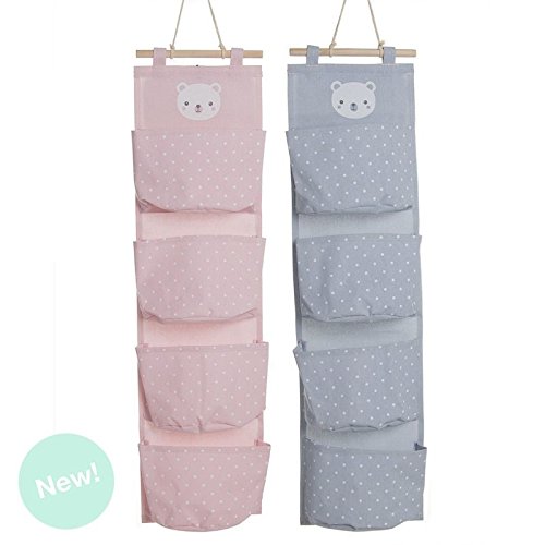 Organizador Colgante 4 Bolsillos Ositos - Azul