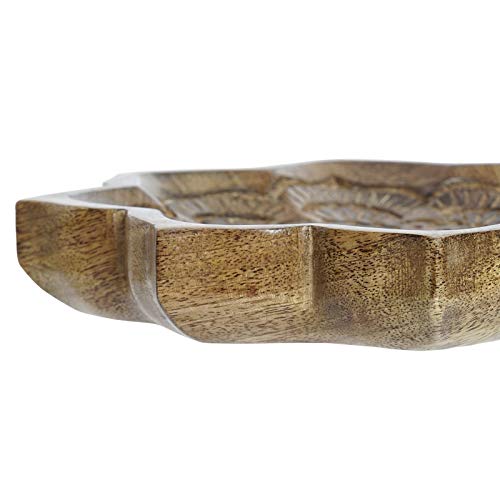 Bandeja vaciabolsillos de Madera Mango Mandala Floral, Oscuro, 22X22X4 CM