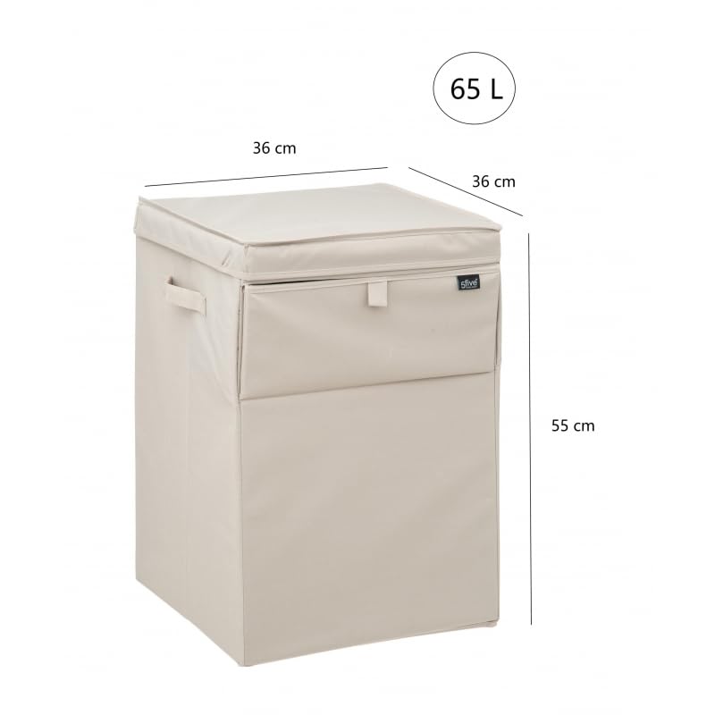 Cesto de Ropa Sucia con Tapa 65L Para la Ropa Lavandería Organización de Ropa, Rectangular