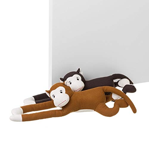 Juego de 2 sujetapuertas Mono de Tela/Arena de 70 cm