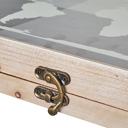 Cuadro cubrecontador Mapa de Madera MDF Gris de 46x6x31 cm Tapa de Contador para Cuadro de luz