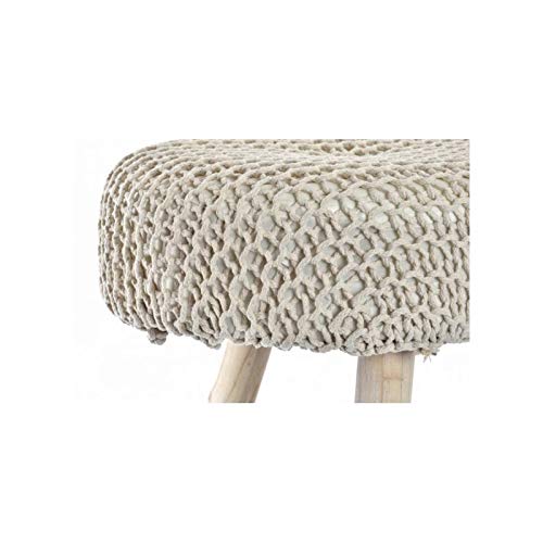 Mueble descalzador Madera Algodon Crema