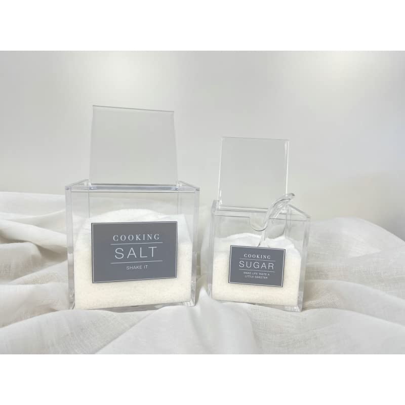 Azucarero y salero doble con cuchara ACRILICO