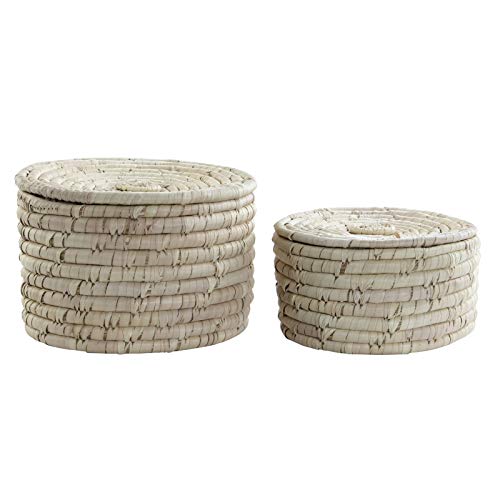 Set 2 Cesta de Fibra Seagrass con Tapa