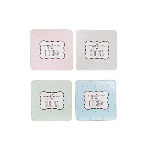 Posavasos diseño Moderno, Madera, Blanco, 10 x 8 x 10 cm, 12 Unidades