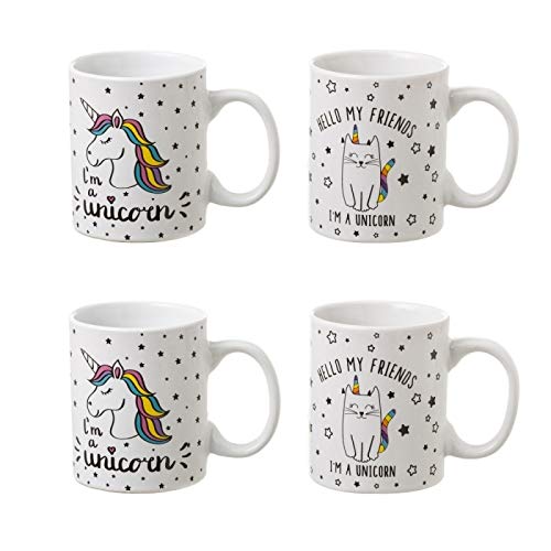 Pack 4 Tazas Ceramica Fancy Unicornio
