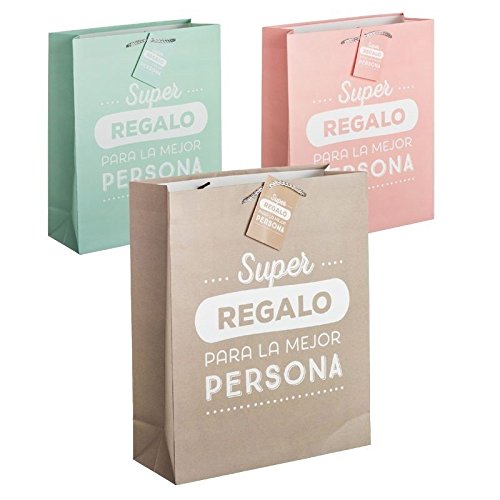 Pack 3 Bolsas papel L super regalo