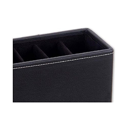 Portamandos Giratorio en Polipiel Negro 4 Compartimentos