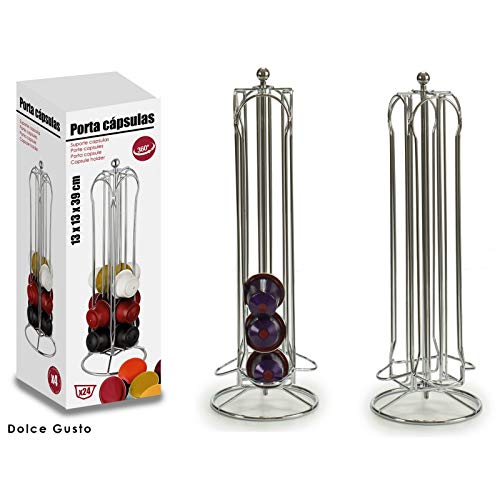 Soportes Cápsulas de Café Nespresso, Contener 40 Piezas Café 360 Grados Giratorio Cápsulas, Elegante con Acero Inoxidable