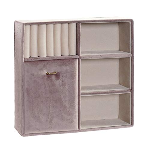 Joyero velver Poliester anillero Beige 25x25x6 cm