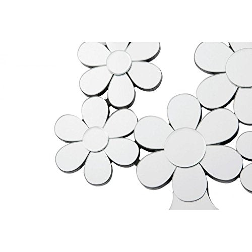 Mural Decoracion Pared Espejo Flores 72x27 cm
