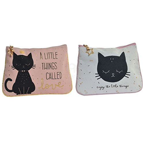 Set 2 Neceser Algodon Gatos 20x15 cm
