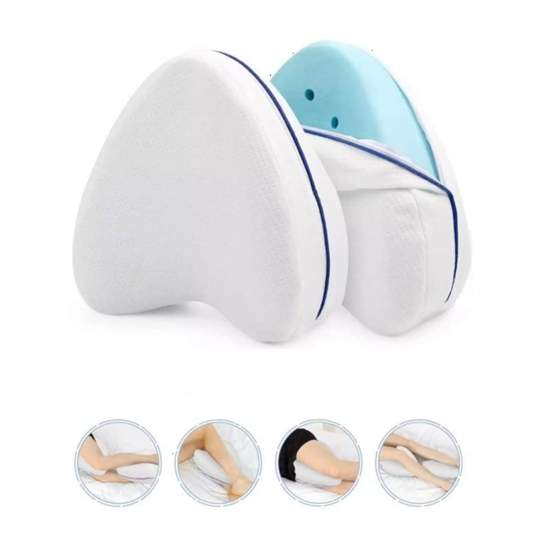 Almohada para Piernas, Almohada Ortopédica para Pierna y Rodilla, Almohada de Espuma viscoelástica para Dormir de Lado